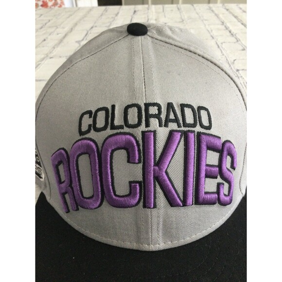 New Era Cap Hat Unisex Size ML Color Grey Black Purple Colorado Rockies MLB - Picture 8 of 8